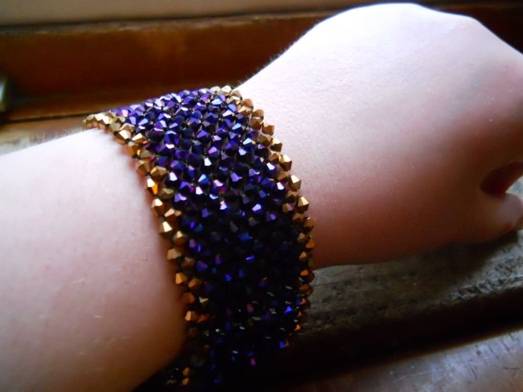 Banner Bracelet Flat Right Angle Weave Cuff - Image 2