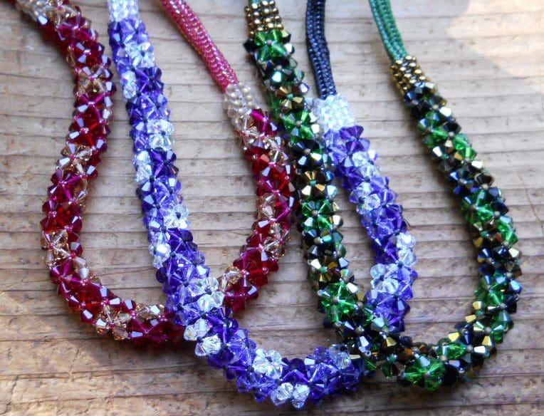 Astral Flowers Chenille Stitch Rope Necklace