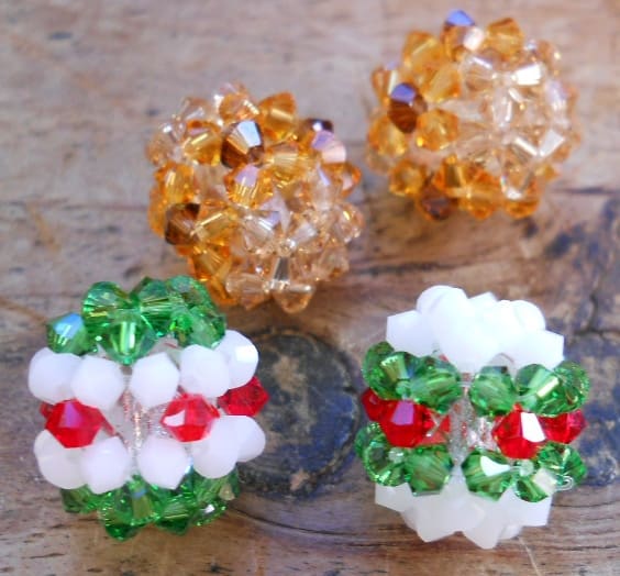 Crystal Easter Egg Right Angle Weave Earrings - Image 2
