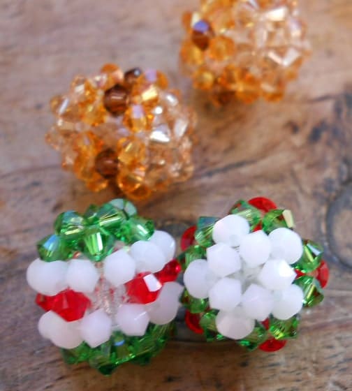 Crystal Easter Egg Right Angle Weave Earrings - Image 3