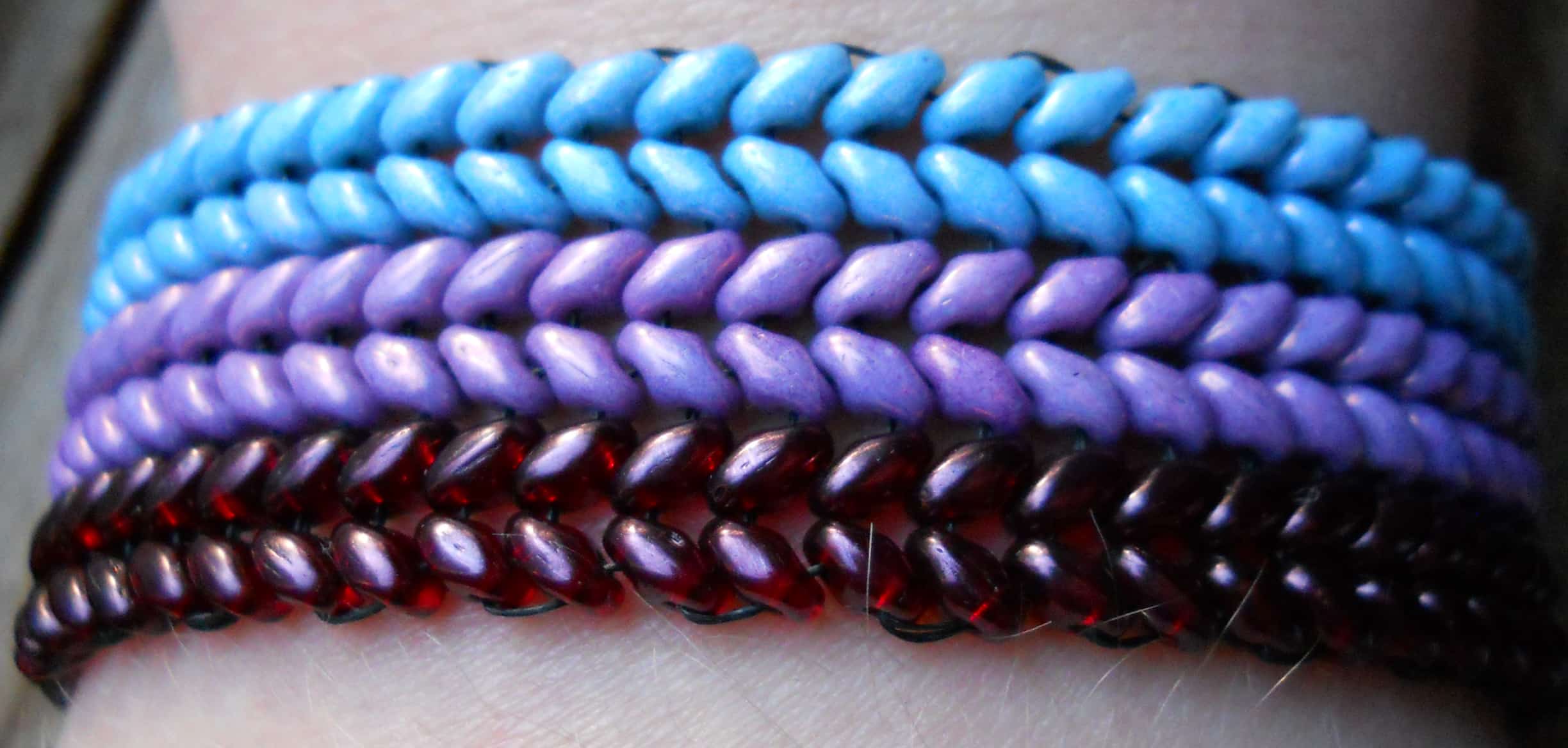 Flat Herringbone Cuff With Superduos - Image 2