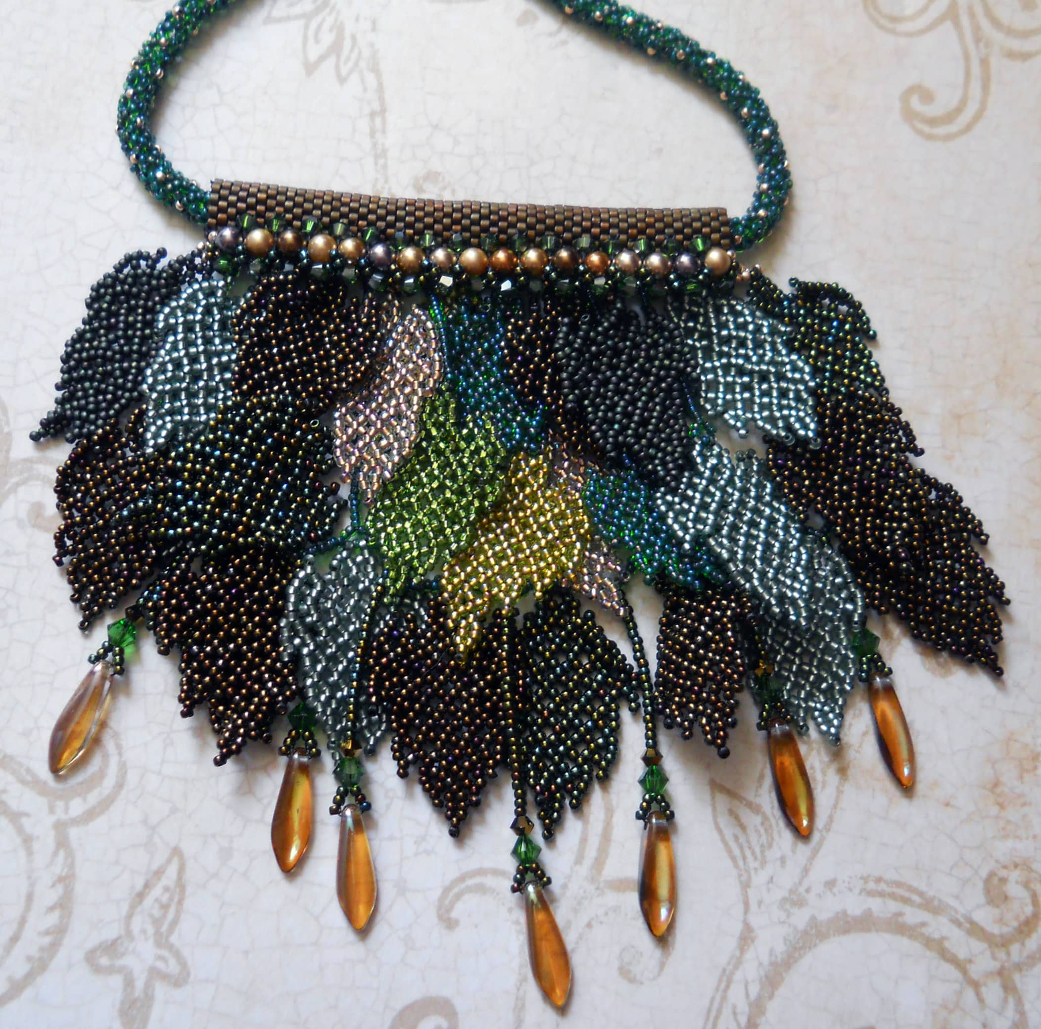 Overgrowth Bib Style Leaf Necklace