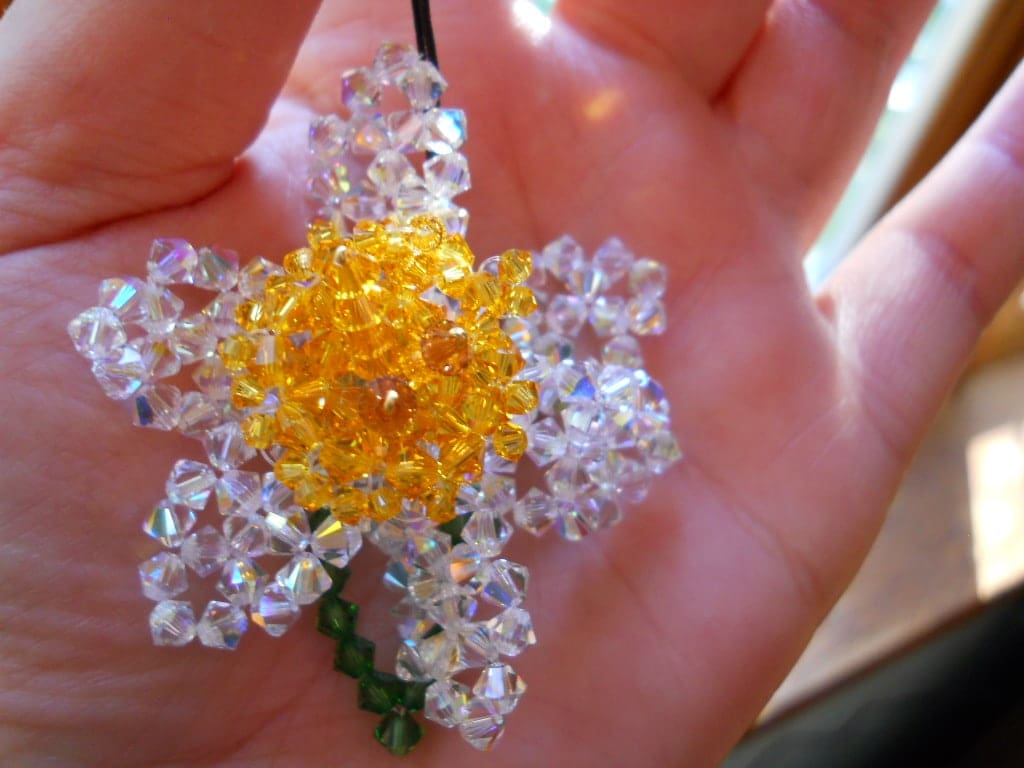 Crystal Daffodil Narcissus Flower Charm