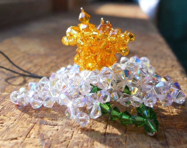 Crystal Daffodil Narcissus Flower Charm - Image 2