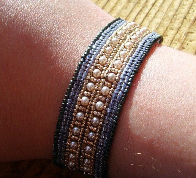 Reflections of the Dream Pool Herringbone Cuff Bracelet
