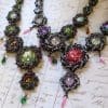 Crystal Lilies Inspired Rivoli Beaded Necklace