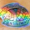 Curiosity Kitten Trans Pride Holographic Sticker